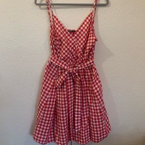 Shein red gingham sundress